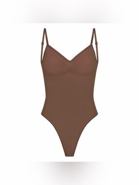 SKIMS Brown Low Back Thong Sculpting One-Piece Bodysuit Large